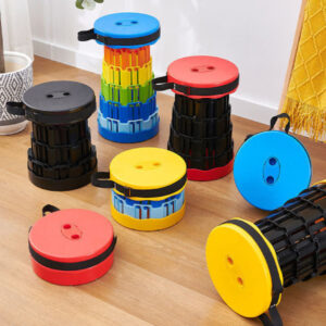 Scaun retractabil cu pliere telescopica, pentru camping