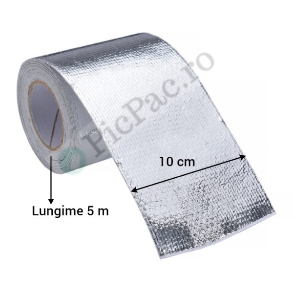 Banda adeziva izolatoare din aluminiu, 10 cm x 5 m