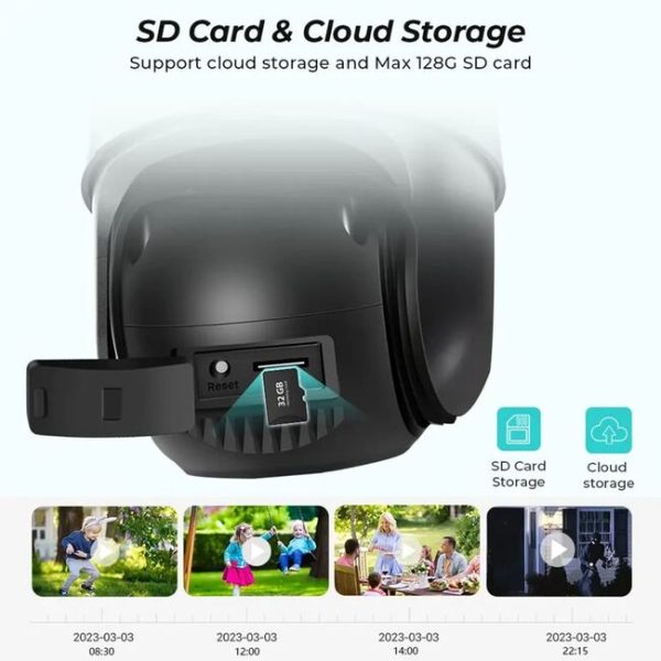 Camera de supraveghere dubla 4G,  exterior/interior, Ultra HD, zoom, rotire, comunicare bidirectionala, alarma, senzor miscare - imagine 2
