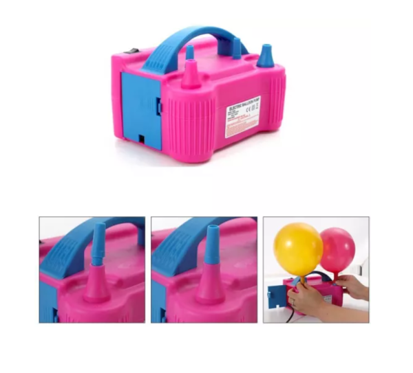 Pompa electrica de umflare a balonului portabila cu doua duze de 600 W 110V-1 set baloane cadou - imagine 2