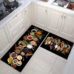 Set 2 x covoare de bucatarie, antiderapante,  Model seminte