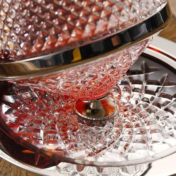 Decantor de vin rotativ de lux, din sticlă transparentă, - imagine 3