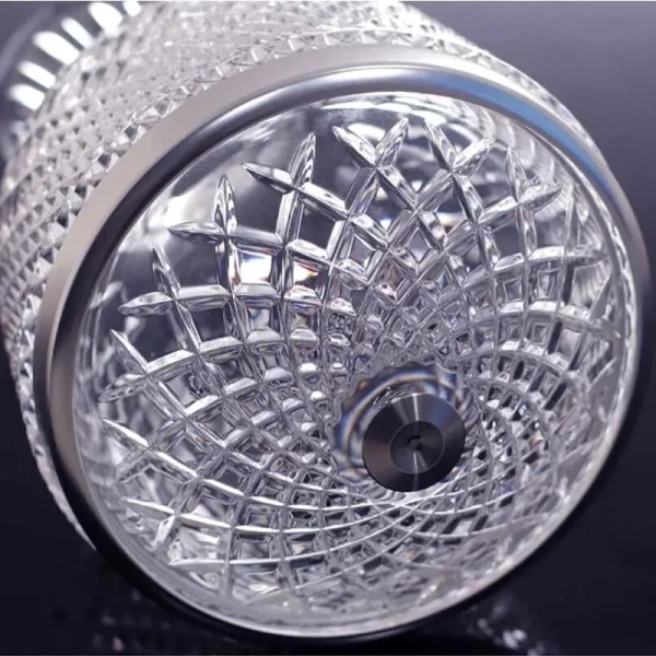 Decantor de vin rotativ de lux, din sticlă transparentă, - imagine 5