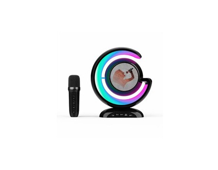 Microfon karaoke SMART, Boxa WIRELESS cu lumina RGB LED, Ccopii / Adulti KIT 2 in 1 - imagine 2