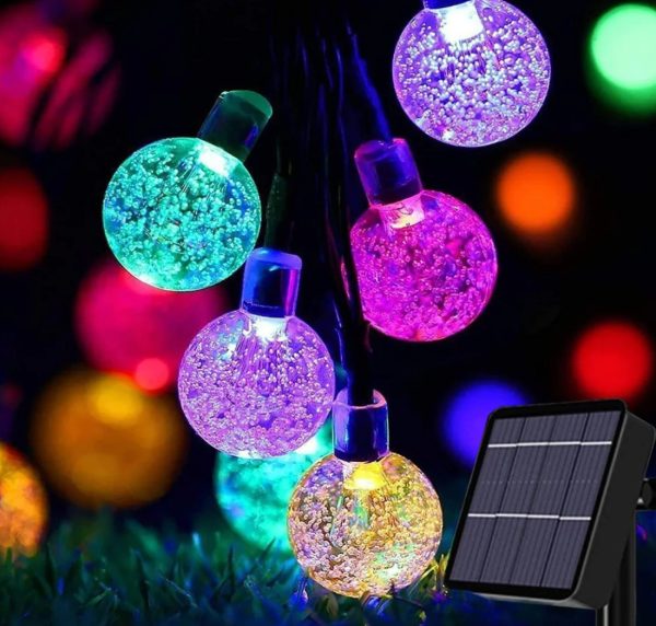 Instalatie Solara, Bila Transparenta cu 50 Leduri Multicolora 6.5m