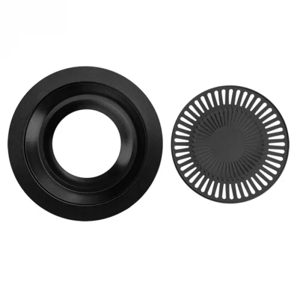 Plita rotunda pentru gratar, antiaderenta, Fier, 32 cm, Negru - imagine 4