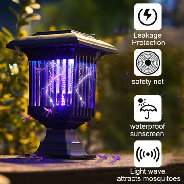 Set 1+1 Lampa Solara Anti-Insecte 2 in 1 cu LED UV - imagine 2