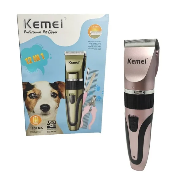 Masina de tuns animale Kemei Pro fara fir, 1200 mAh, accesorii incluse - imagine 3