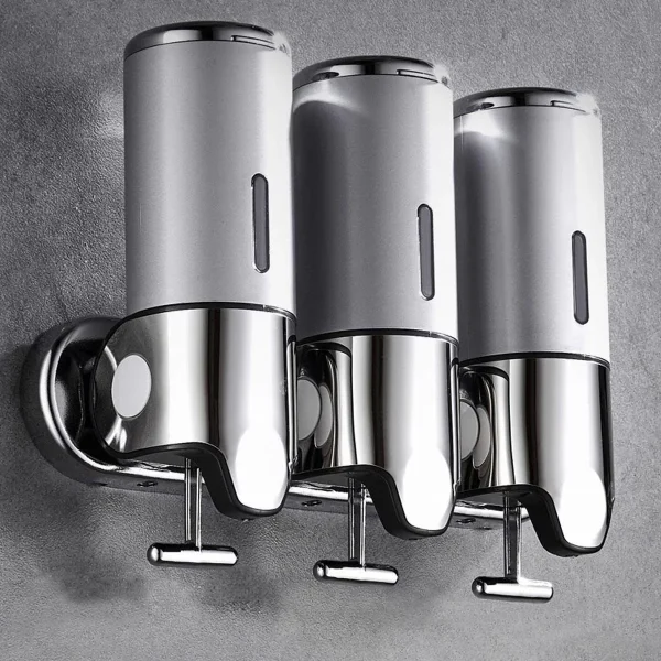 Set dispenser gel de dus, sampon, sapun lichid, balsam sau conditioner pentru baie,  3 X 500 ml - imagine 3