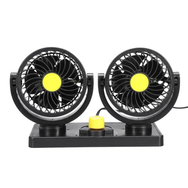 Ventilator Auto Dublu, 10W, 2 Trepte de Viteza, Rotire 360°, Silentios - imagine 5