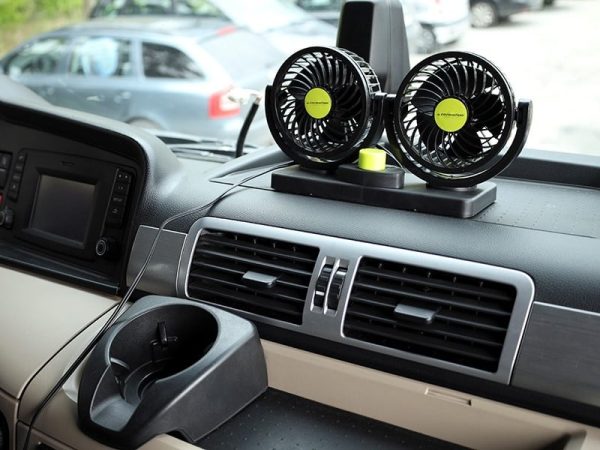 Ventilator Auto Dublu, 10W, 2 Trepte de Viteza, Rotire 360°, Silentios - imagine 2
