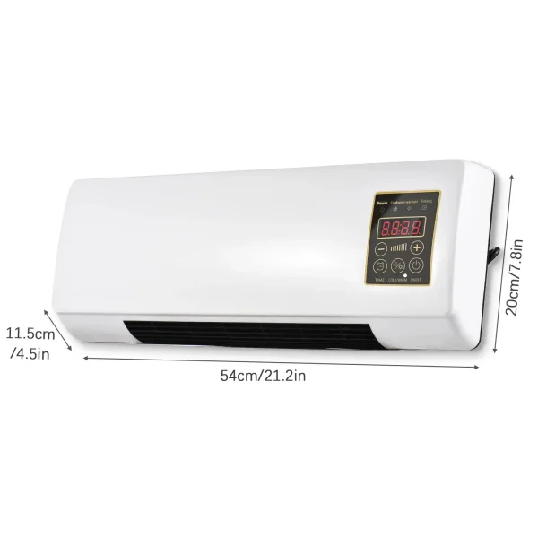 Mini aer conditionat cu ventilator, 2 in 1, 55 cm, Rece/Cald, 16 - 40 grade, 1800W, cu telecomanda, Alb - imagine 3