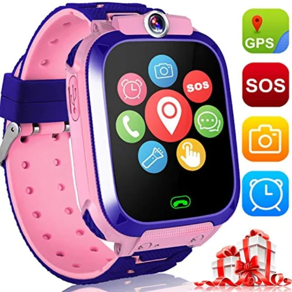 Ceas Smartwatch pentru copii cu functie de localizare, apelare,roz - imagine 2