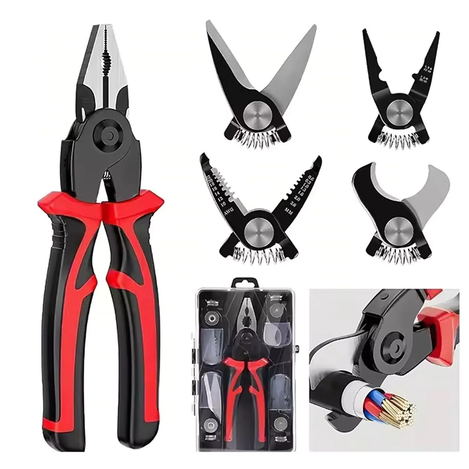 Clește multifuncțional 5 în 1 cu capete interschimbabile - imagine 3