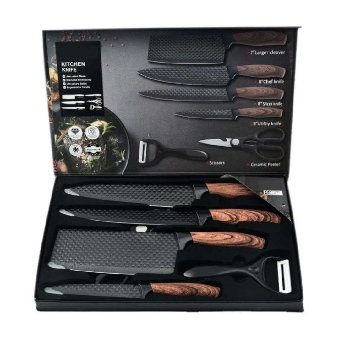 Set 6 Cuțite Profesionale din Oțel Inoxidabil, pentru Bucătărie