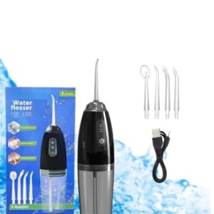 Irigator dentar portabil USB cu 4 capete ,negru