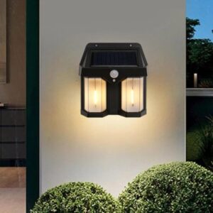 Set 2 x Lampa solara dubla, Senzor de miscare